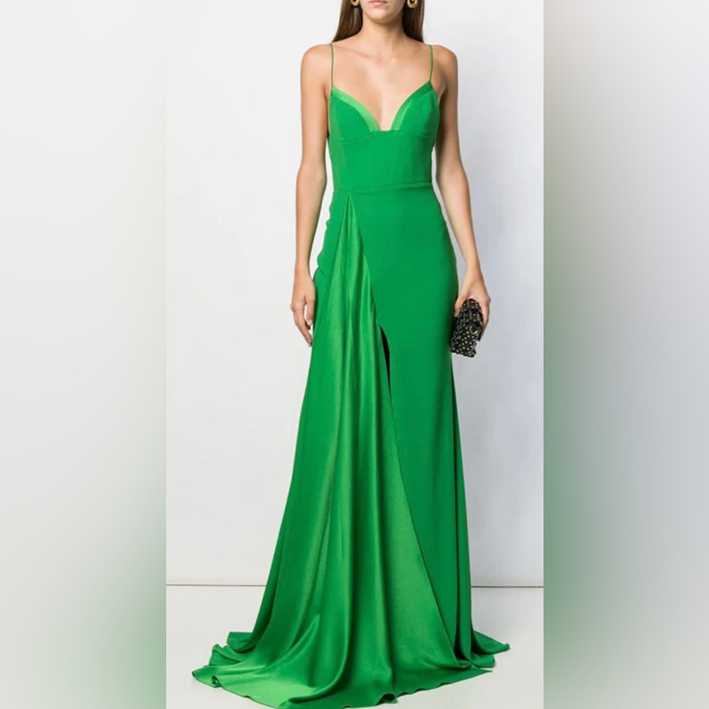 Green Spaghetti-Strap Maxi Dress
